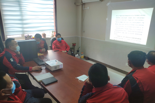 2021年1月22日，東營(yíng)華昌電力工程有限公司安全日學(xué)習(xí)活動(dòng)現(xiàn)場(chǎng)