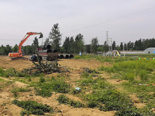 廣饒工業(yè)水源二期自動(dòng)化光纜卸車現(xiàn)場(chǎng)