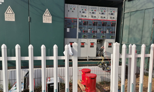 井岡山與寧陽路路口環(huán)網(wǎng)柜至東營區(qū)供電公司3*150電纜交接試驗(yàn)現(xiàn)場(chǎng)